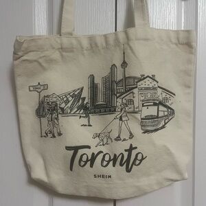 Toronto Canvas Tote Bag with City Illustration